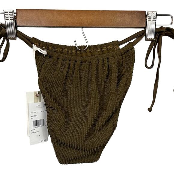 Good American Always Fits Tiny Ties Bikini Bottom in Mocha Size 3/4 (L/XL) NWT - Picture 4 of 6